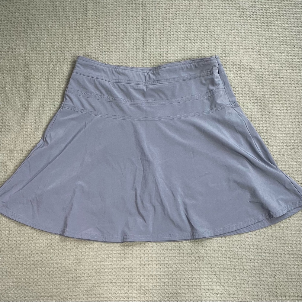 Athleta Everyday Skort 8 Womens Athletic Tennis Blue Gray Stretch Woven